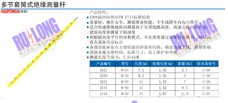 多節(jié)套筒式絕緣測量桿